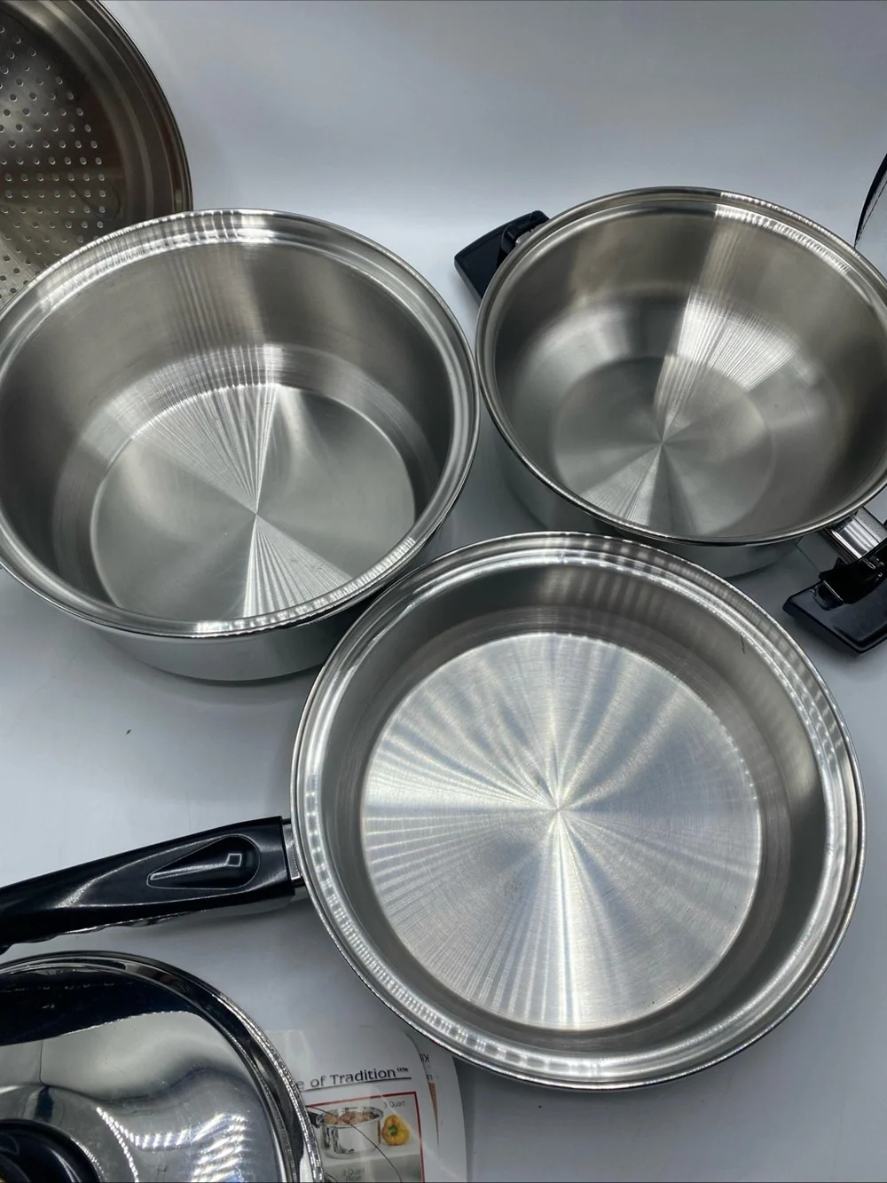 Kitchen Craft Stainless Steel West Bend Stock Pot Pan Steamer Lid Ricer Dome 5pc